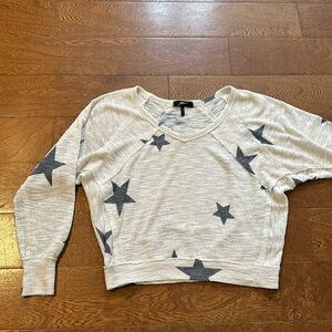Jupee Jersey knit Star sweater off white and light grey Stars